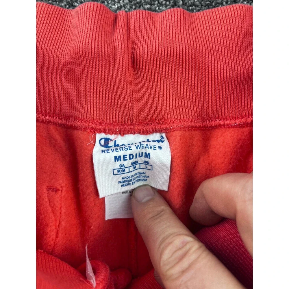Champion Sweatpants Womens M Reverse Weave Stretch Waist Rib Cuffs Red‎ NWT - Picture 7 of 13